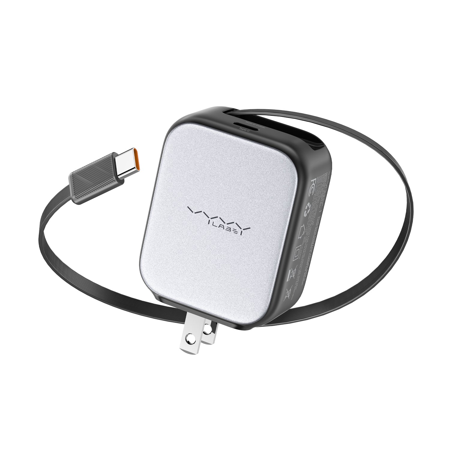 Vyvylabs Swiftshine GaN Fast Charger 30W C with Retractable C Cable