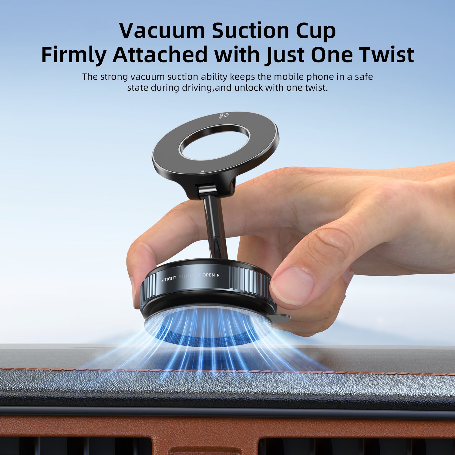 Vyvylabs Z05 360 Degrees Rotation Magnetic Car Holder Suction Cup Ver