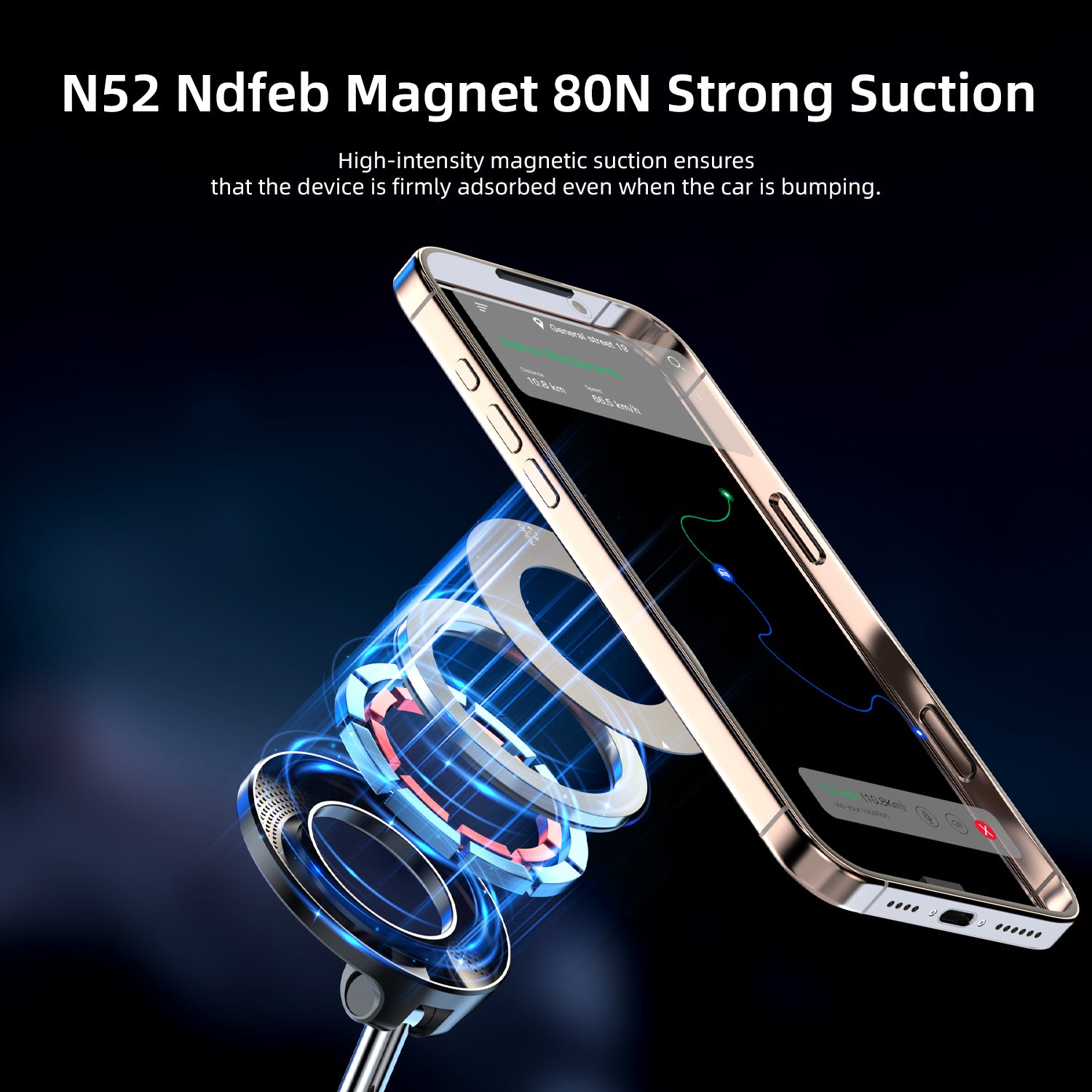 Vyvylabs Z05 360 Degrees Rotation Magnetic Car Holder Suction Cup Ver