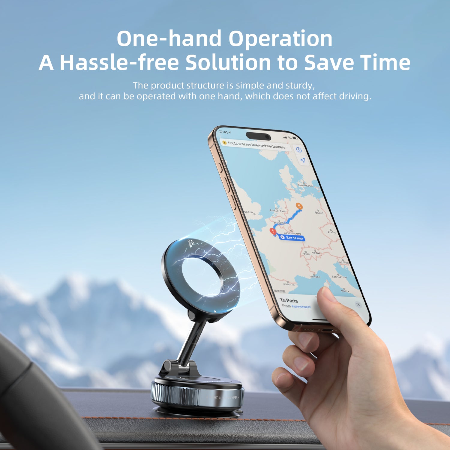 Vyvylabs Z05 360 Degrees Rotation Magnetic Car Holder Suction Cup Ver