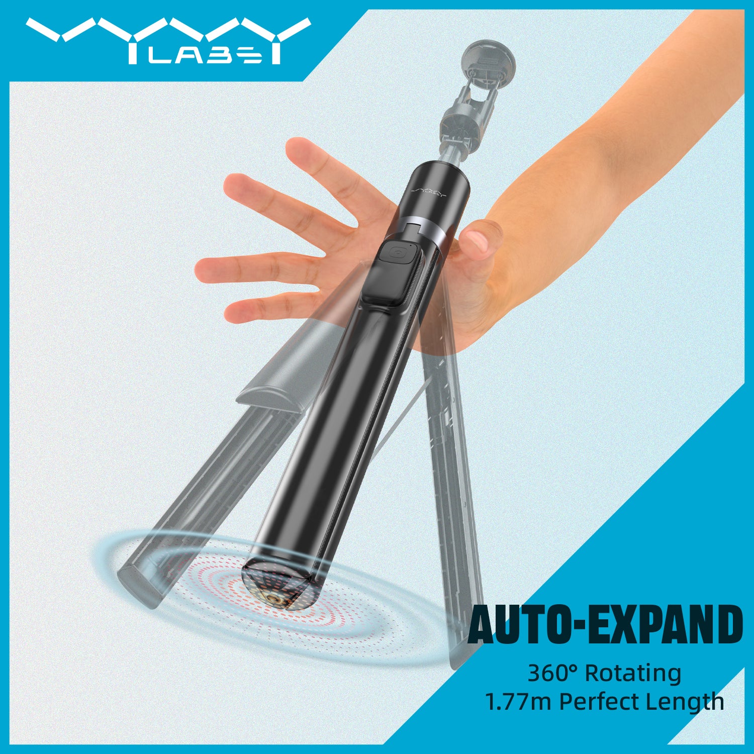 Vyvylabs ZipPop Selfie Stick Tripod (Black) (VBDP02-BK)