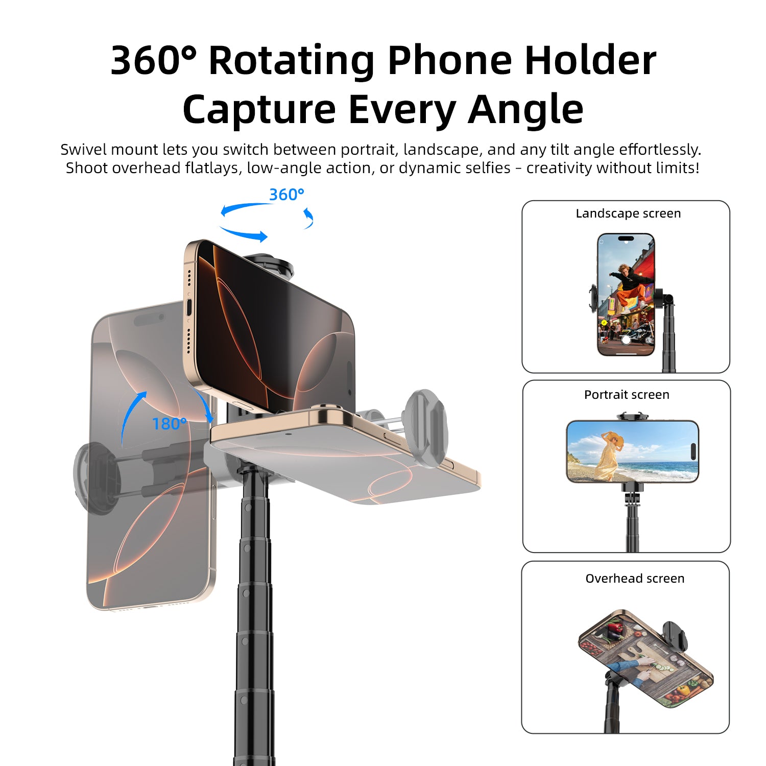 Vyvylabs ZipPop Selfie Stick Tripod (Black) (VBDP02-BK)