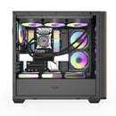 DarkFlash DS900WS Luxury ATX Front Wood Style Panoramic Side Glass Panel PC Case (Black, White)