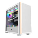 DarkFlash DS900WS Luxury ATX Front Wood Style Panoramic Side Glass Panel PC Case (Black, White)
