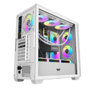 DarkFlash DS900WS Luxury ATX Front Wood Style Panoramic Side Glass Panel PC Case (Black, White)