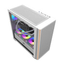 DarkFlash DS900WS Luxury ATX Front Wood Style Panoramic Side Glass Panel PC Case (Black, White)