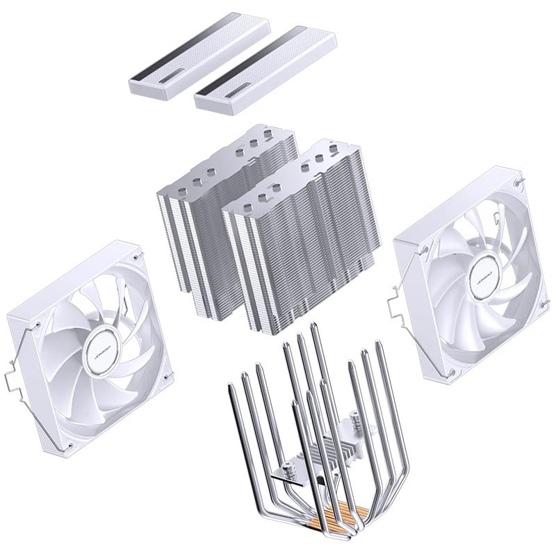Jonsbo CB80 ARGB Dual-Tower CPU Cooler (Black, White)