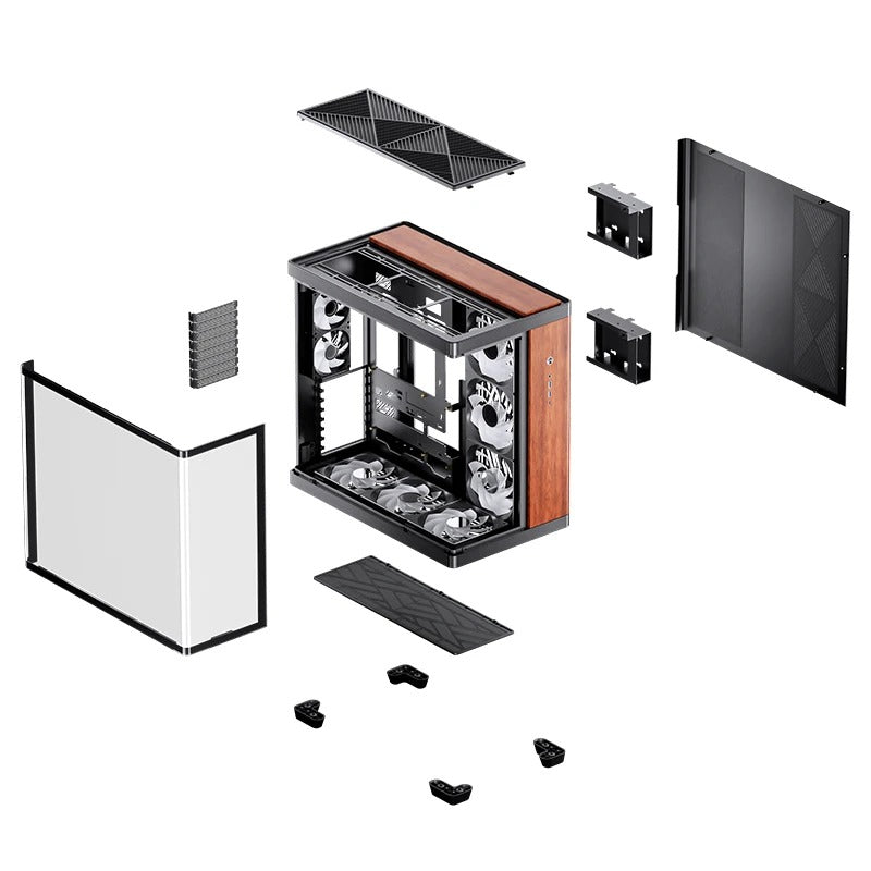 Jonsbo TK-4 Wood ATX Separated Cabinet Computer Case (Black)