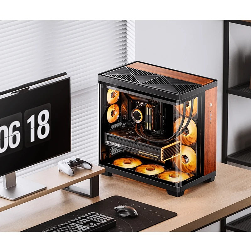 Jonsbo TK-4 Wood ATX Separated Cabinet Computer Case (Black)