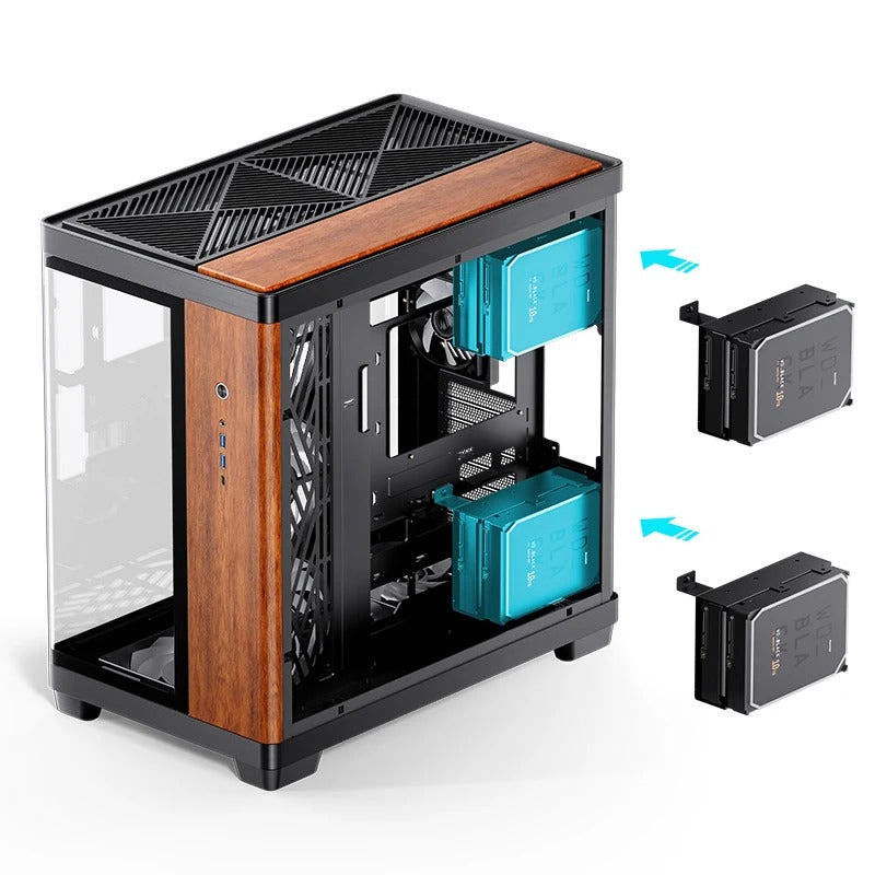 Jonsbo TK-4 Wood ATX Separated Cabinet Computer Case (Black)