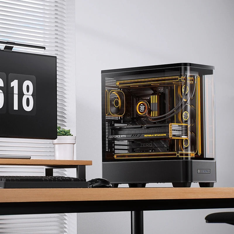 Jonsbo TK-5 ATX Computer Case (Black, White)