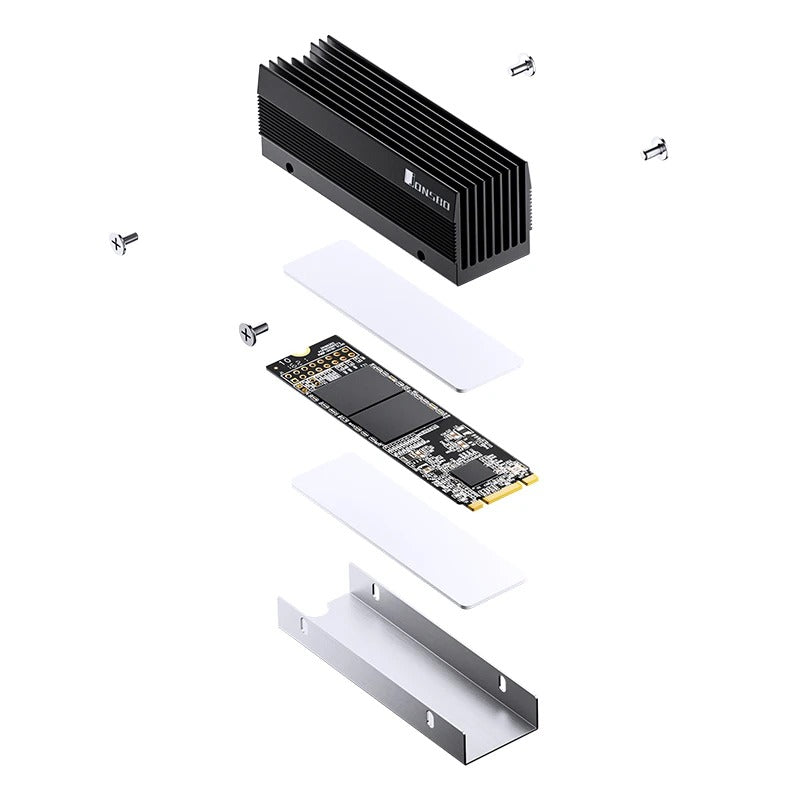 Jonsbo M201 M.2 2280 SSD Air Cooling Radiator (Silver/Black)