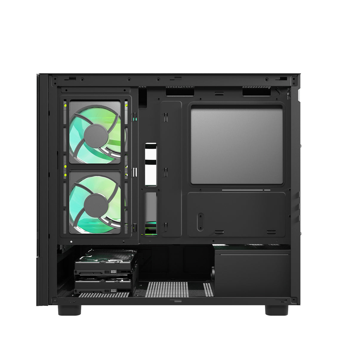 DarkFlash DS950MV M-ATX Glass PC Case with 6" IPS Customizable Display