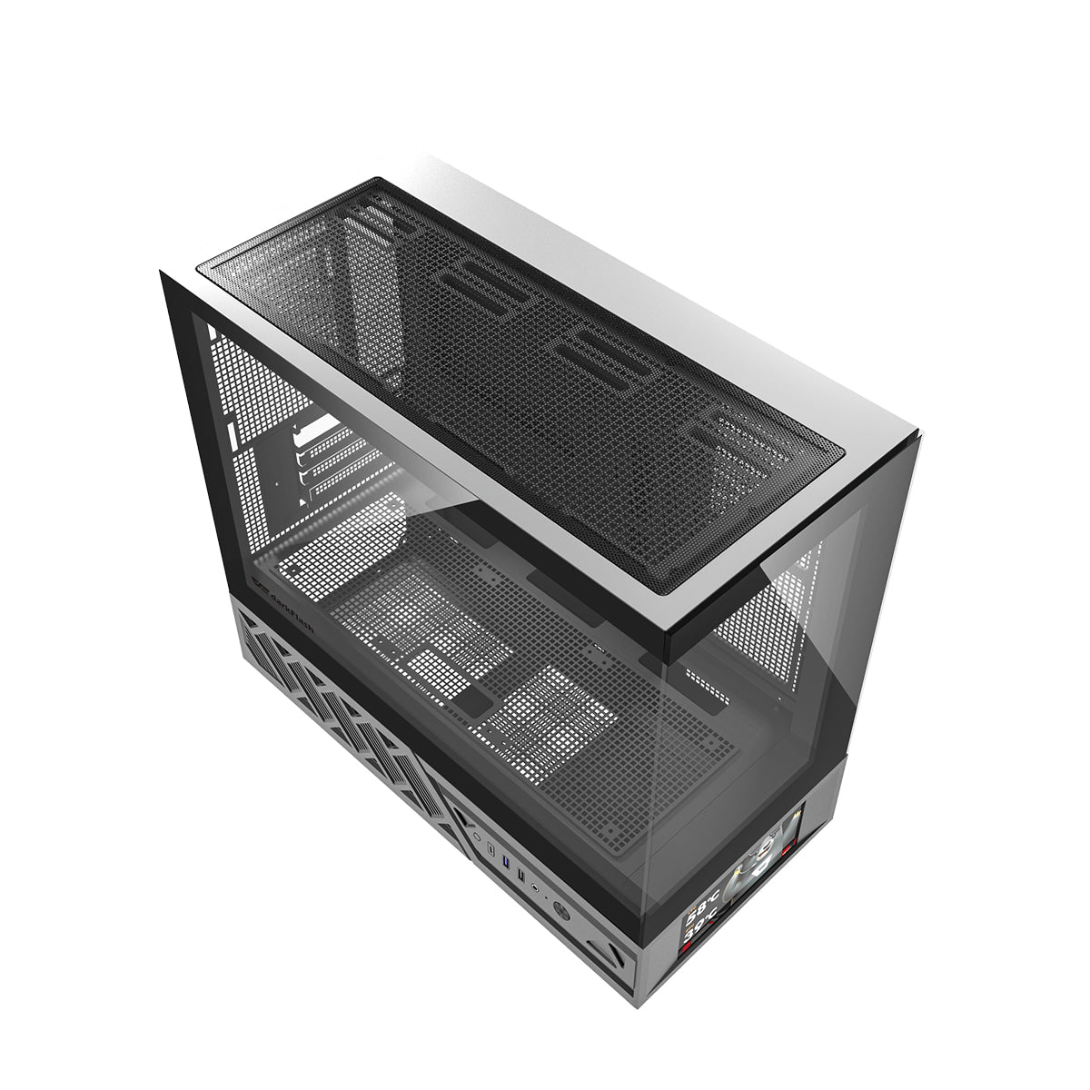 DarkFlash DS950MV M-ATX Glass PC Case with 6" IPS Customizable Display