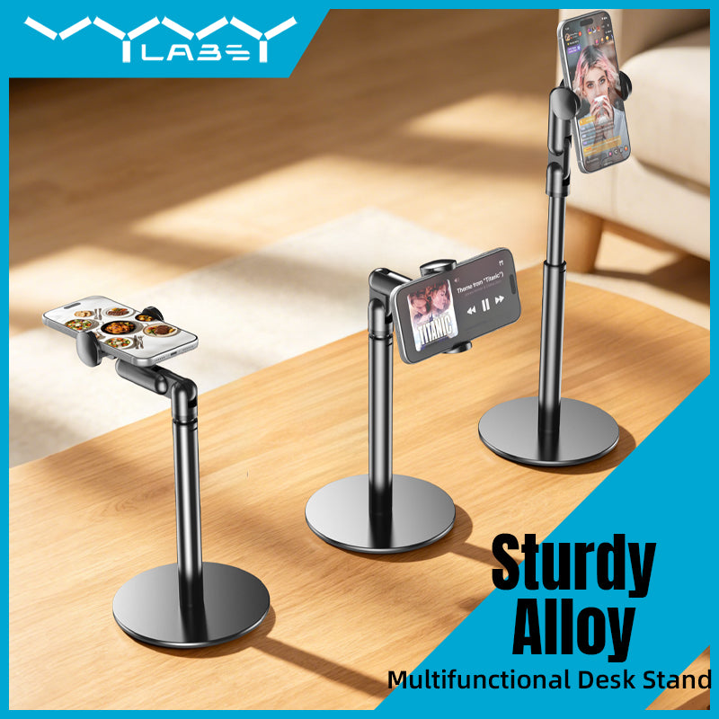 Vyvylabs K82 Desktop Retractable Clamping Mobile Stand (Black) (K82-BK)