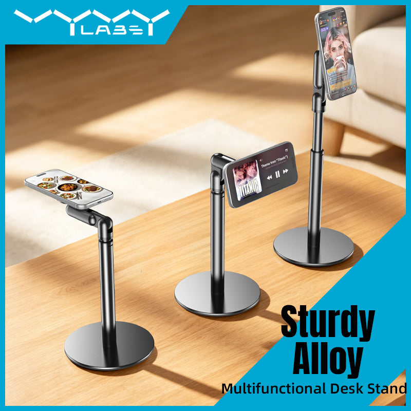 Vyvylabs K83 Desktop Retractable Magnetic Mobile Stand (Black) (K83-BK)