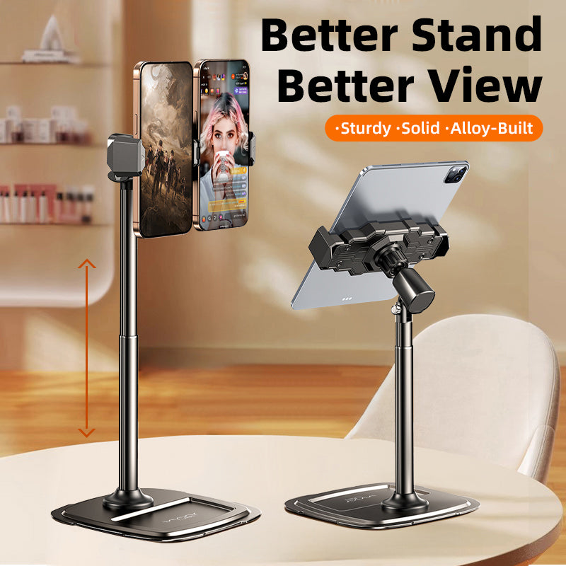 Vyvylabs Dual-Position Desktop Mobile & Tablet Adjustable Stand (Black) (V-LW-030-BK)