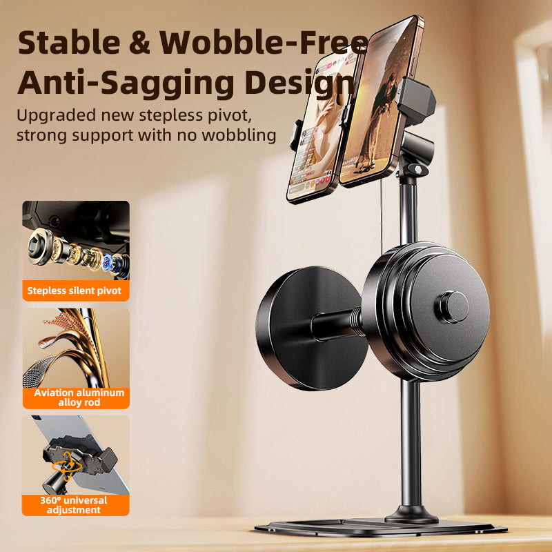 Vyvylabs Dual-Position Desktop Mobile & Tablet Adjustable Stand (Black) (V-LW-030-BK)