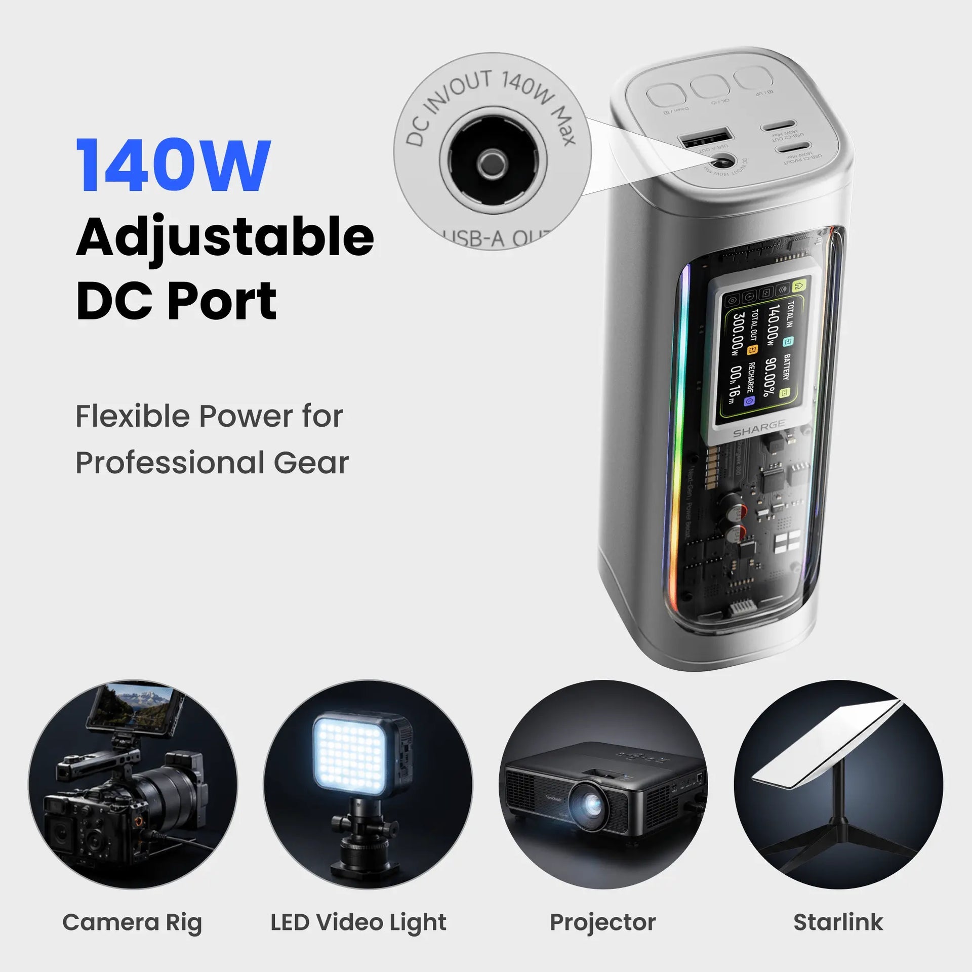 Shargeek 300 Power Bank 24000mAh 300W (Silver) (X3)