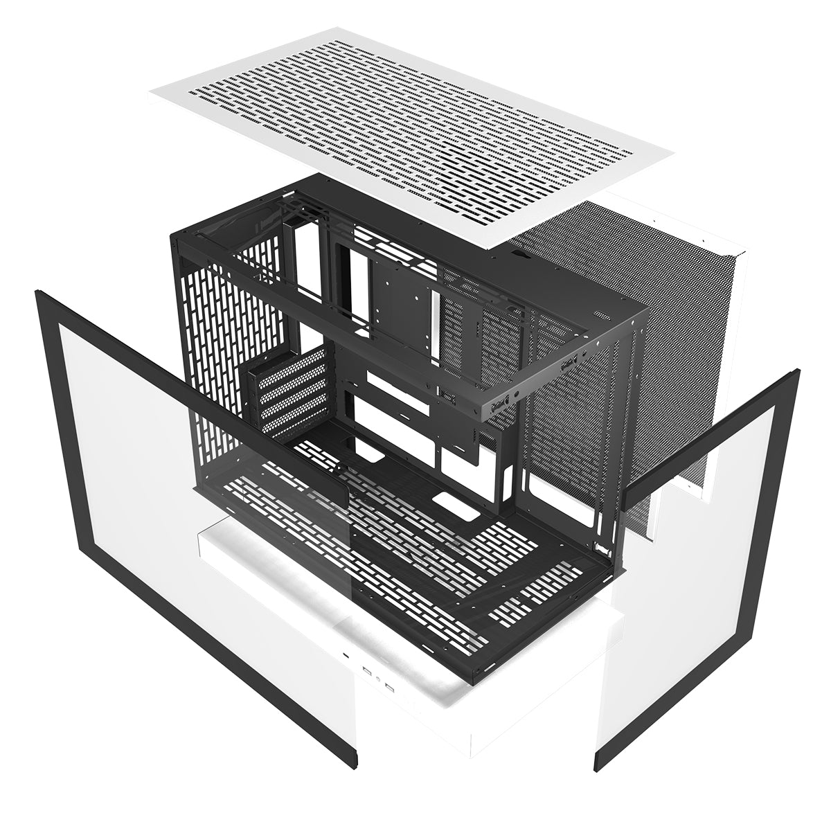 DarkFlash Floatron F1 B&W Combo M-ATX PC Case Tempered Glass Panel