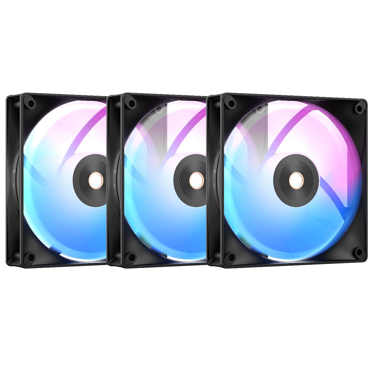 Ocypus Delta F12 ARGB 120MM PWM Fan - Triple Pack (Black, White) (F12-BK3AM00X-GL, F12-WH3AM00X-GL)