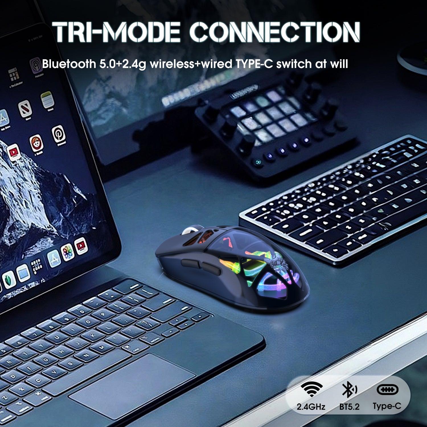 Onikuma CW930 RGB Tri-Mode Wireless Gaming Mouse