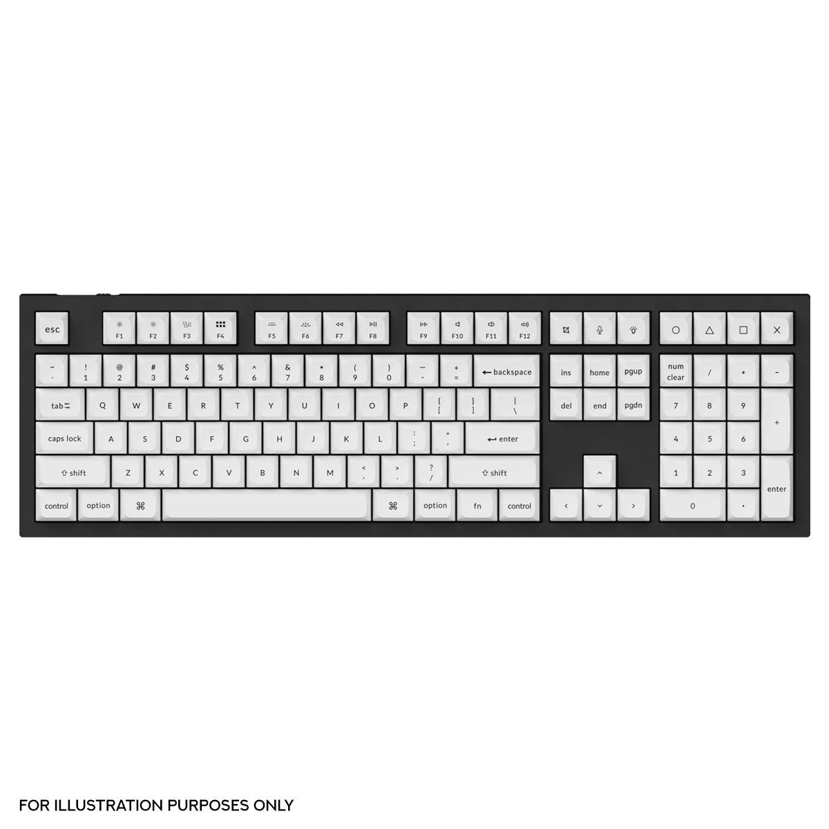 Keychron Double Shot KSA PBT Keycap Full Keycap Set (Black On White) (PBT-05)