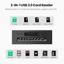 UGreen 2-In-1 USB 3.0 A Card Reader (Black) (CR127/20250)