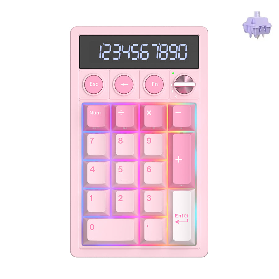Royal Kludge M20 Tri-Mode RGB KeyPad & Calculator Pink Melody