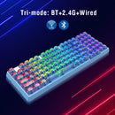 E-Yooso Z-94J Tri-Mode RGB 94-Keys Hot-Swappable Mechanical Keyboard Cystal Blue