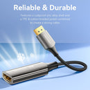 Vention Cotton Braided DP Male to HDMI Female 8K Converter - Black Zinc Alloy Type 0.25M (HFNBC)