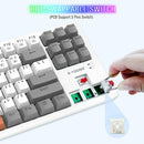 E-YOOSO K-620 Single Light With RGB Side Light 87 Keys Mechanical Keyboard White/Gray (Red Switch)