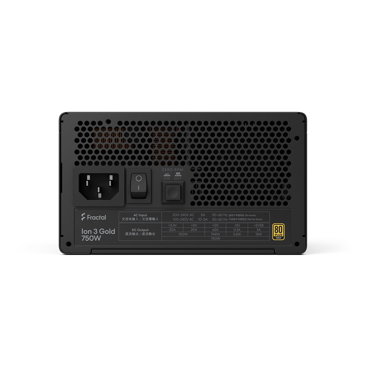 Fractal Design Ion 3 Gold 750W Fully Modular Power Supply (Black)