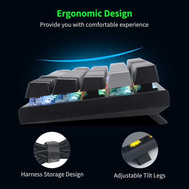 E-Yooso Z-11 Tri-Mode RGB 63 Keys Hot Swappable Mechanical Keyboard Grey/Black