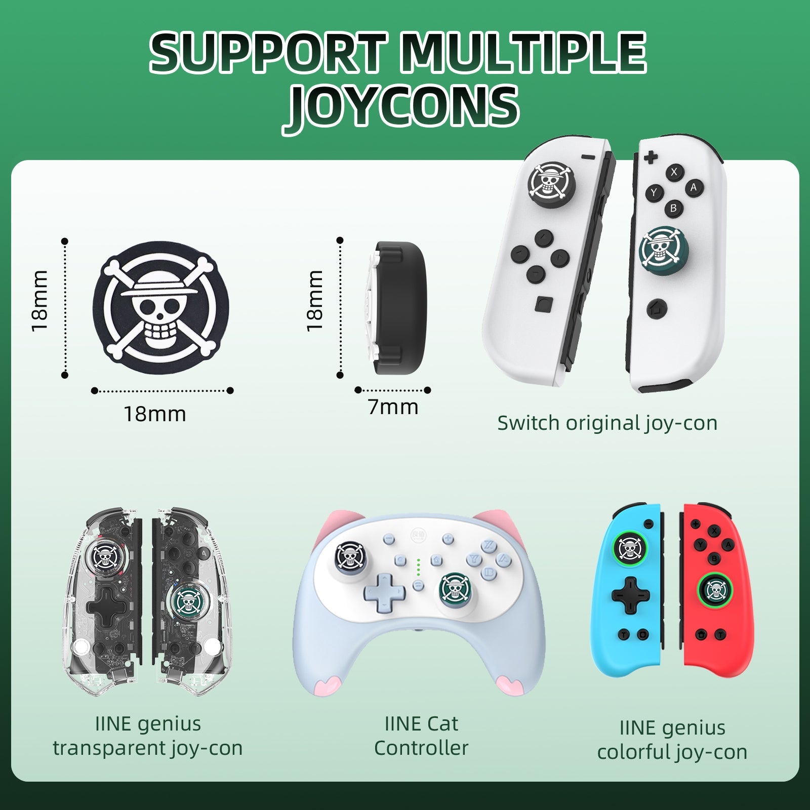 IINE One Piece Silicone Thumb Grip Caps For N-Switch (Skull) (L911) | DataBlitz