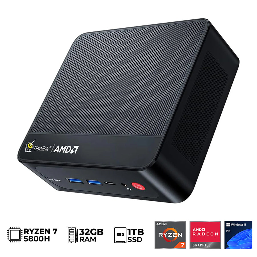 Beelink SER5 Pro AMD Ryzen 7 Pro 5850U Processor (16GB+500GB | 32GB+1TB) Windows 11 Pro Mini PC (Black)