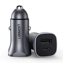 UGreen USB-C PD+USB-A QC 30W Fast Car Charger (CD130/40858)