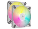 Corsair iCUE AF120 RGB Slim 120MM PWM Fluid Dynamic Bearing Fan With Lightning Node Core (White)