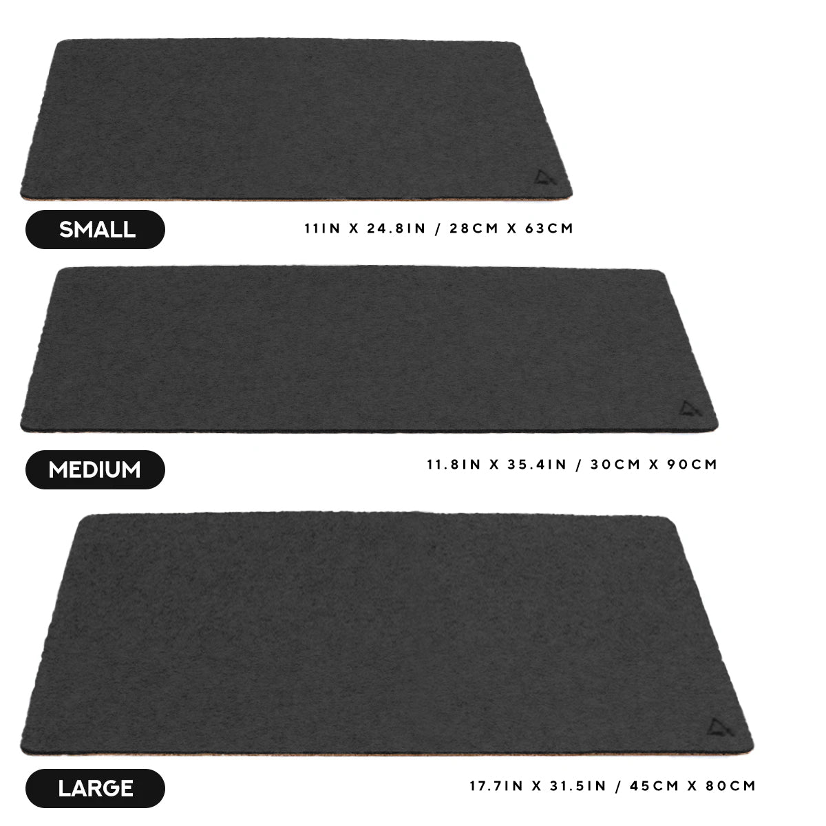 DeltaHub Minimalistic Felt Desk Pad (Dark Grey) (Small, Medium, Large) (DP-S-D, DP-M-D, DP-L-D)