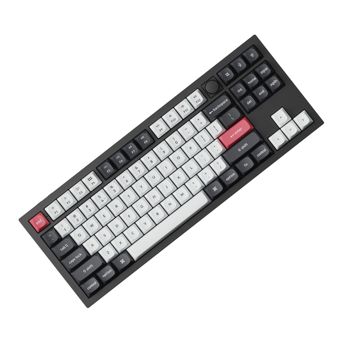 Keychron Q3 HE QMK TKL Fully Assembled Knob RGB Backlight Hot-Swappable Wireless Magnetic Switch Keyboard - Carbon Black (Gateron Double-Rail Magnetic Nebula Switch) (Q3H-M1)