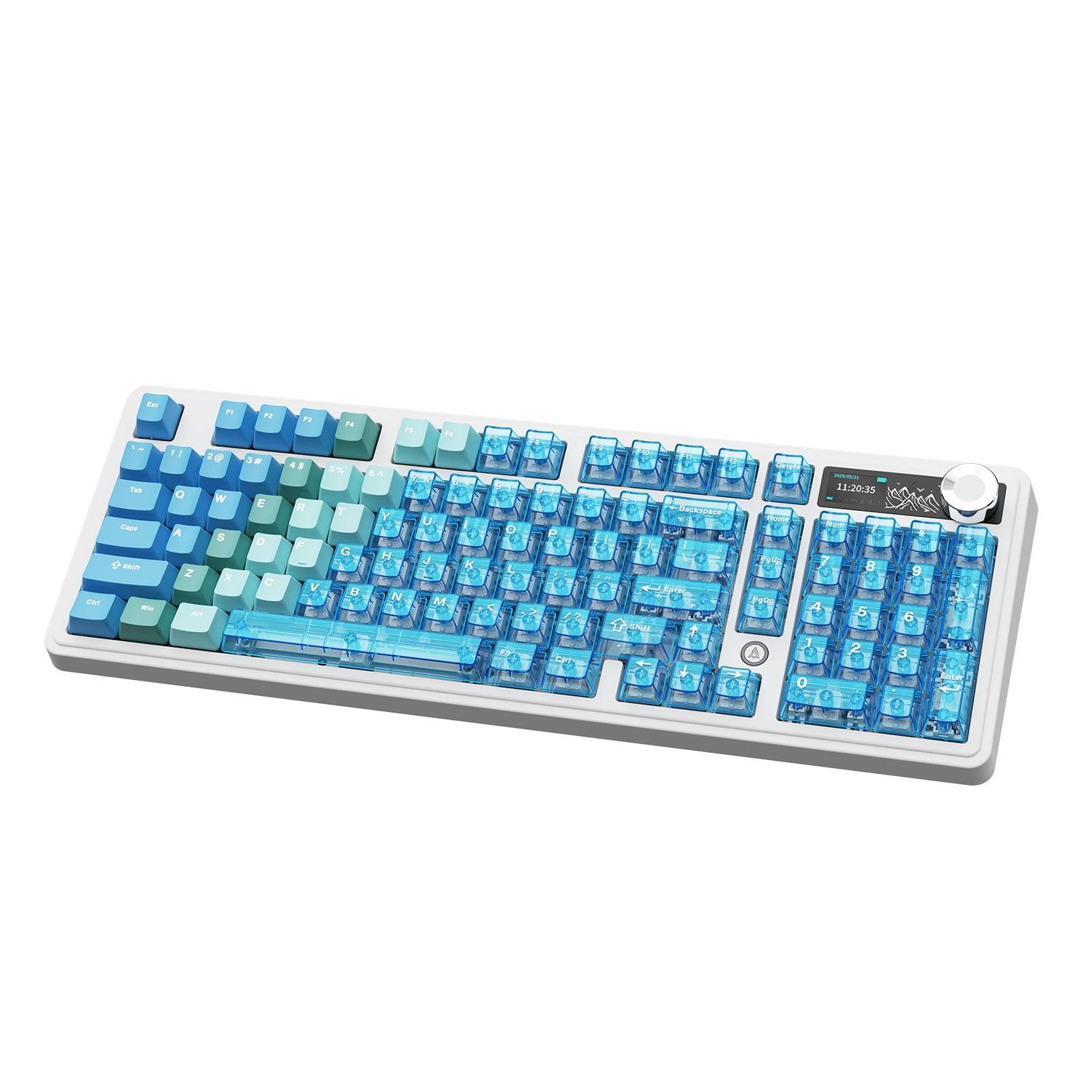 Ajazz AK980 V2 Pro RGB Tri-Mode Mechanical Keyboard (Gradient Blue Transparent) (Lichee Switch)