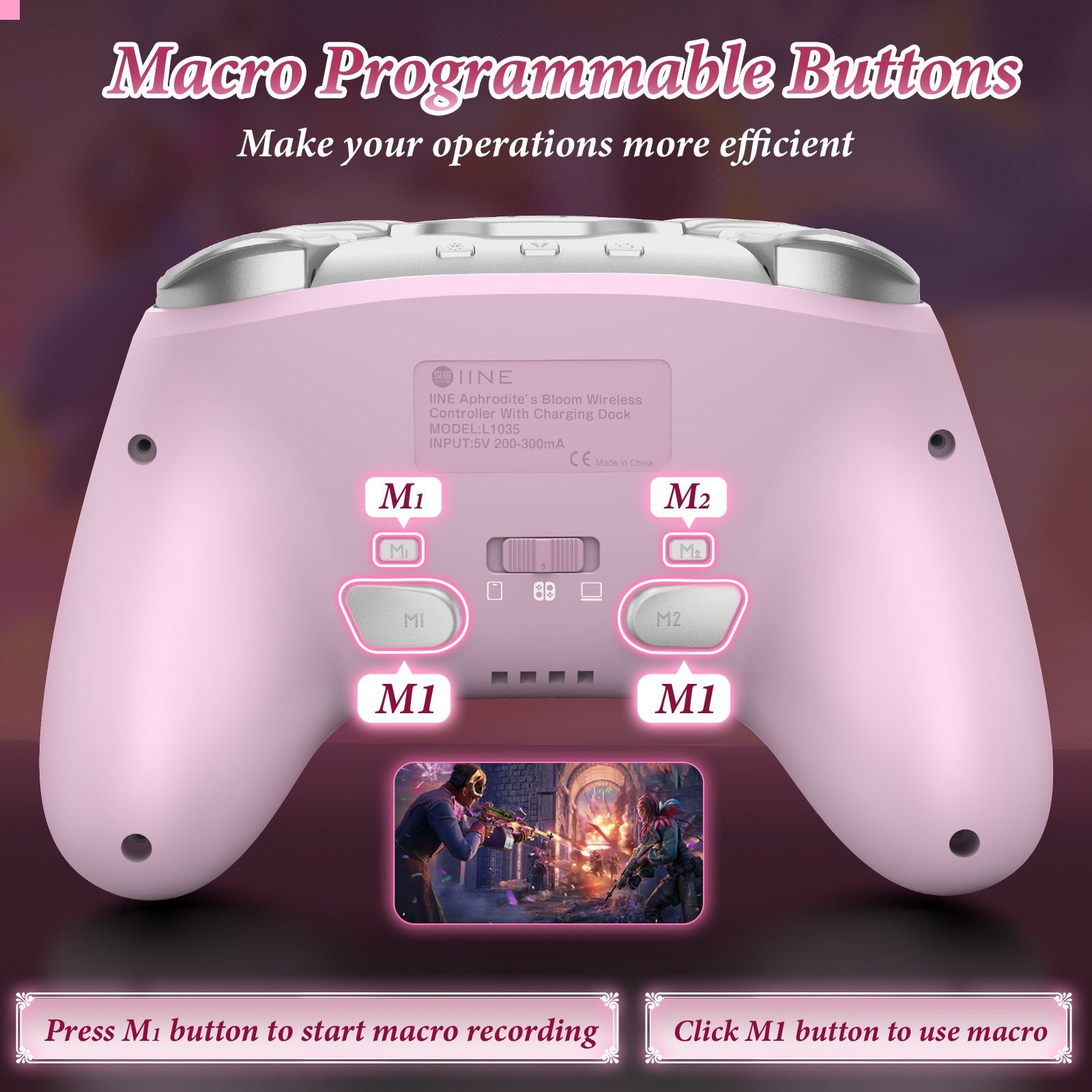 IINE Aphrodites Bloom Wireless Controller with Charging Dock
