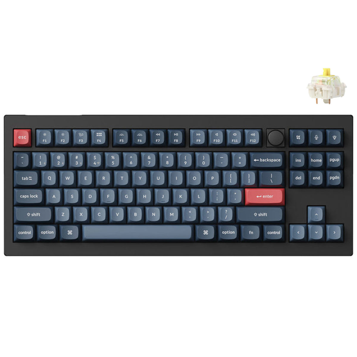 Keychron V3 Max QMK/Via Fully Assembled With Knob RGB Backlit Hot-Swappable TKL Wireless Custom Mechanical Keyboard - Carbon Black (Gateron Jupited Red Switch, Gateron Jupiter Brown Switch, Gateron Jupiter Banana Switch) (V3M-D1, V3M-D3, V3M-D4)