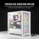 Corsair iCue 4000D RGB Airflow Mid-Tower ATX PC Case (White)