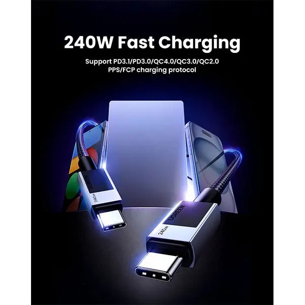 Ugreen USB-C to USB-C 240W PD Fast Charging Cable - 1m (Space Gray) (L513/45067)
