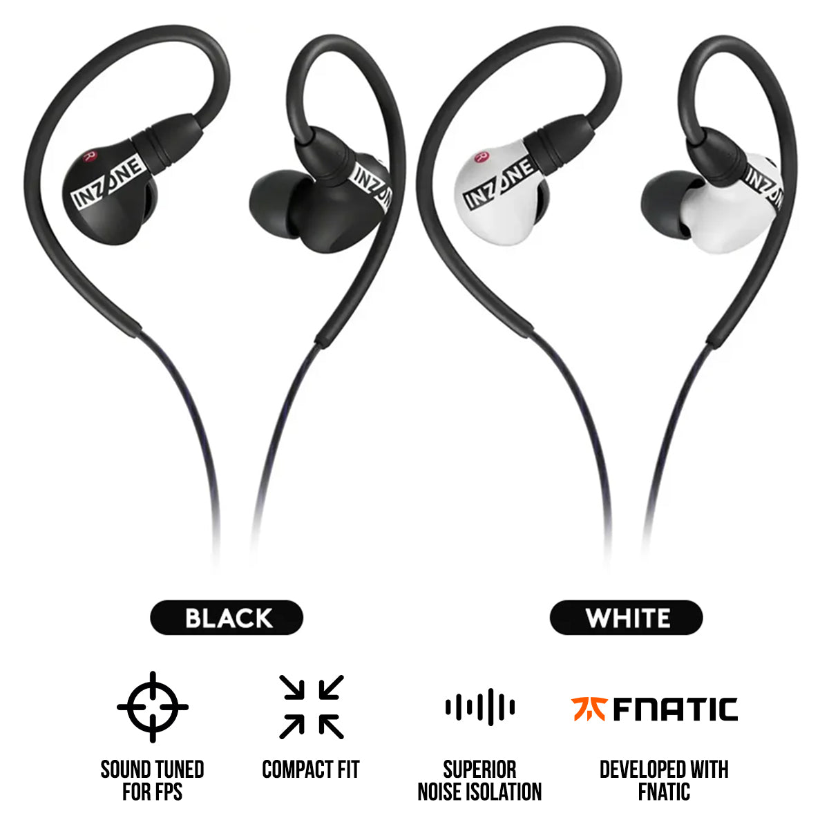 Sony Inzone E9 IER-G900 In-Ear Gaming Headphones (Black, White)