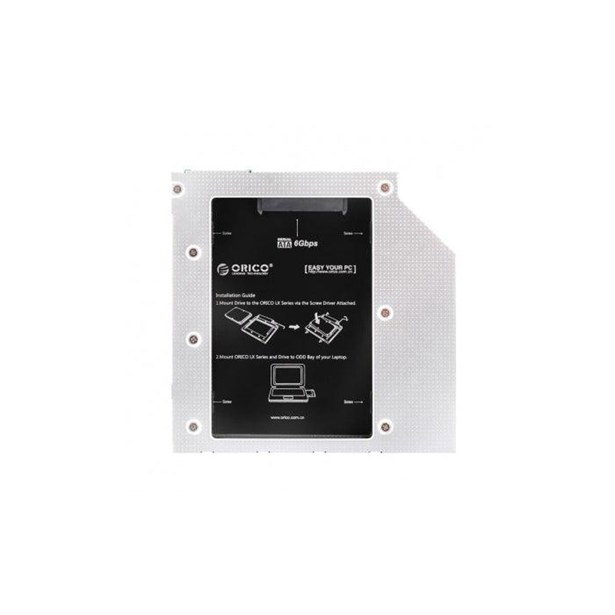 ORICO 2ND 2.5” SATA HDD/SSD Caddy Tray Adapter For Laptop CD/DVD-ROM Drive Slot (Silver) (L95SS)