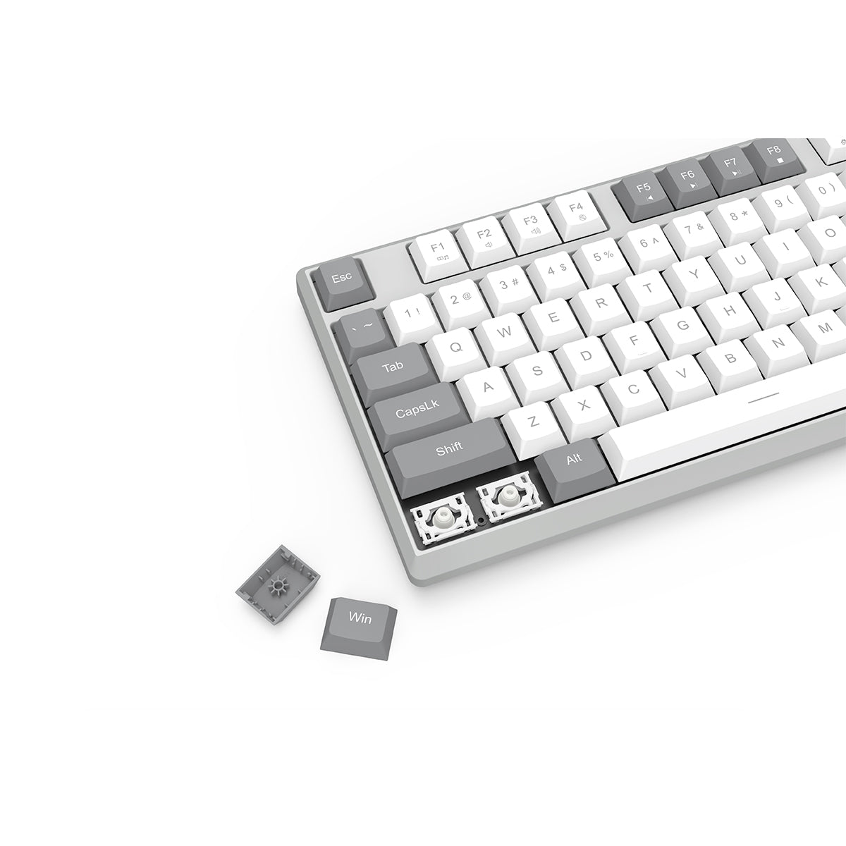 Redragon BK-7114WG Scissor Mechanism Slim Wireless 96% Keyboard (White/Grey)