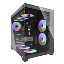 Darkflash C285P Tempered Glass Side Panel Dual Chamber ATX PC Case (Black)