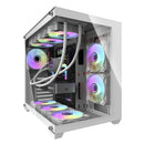 Darkflash C285P Tempered Glass Side Panel Dual Chamber ATX PC Case (White)